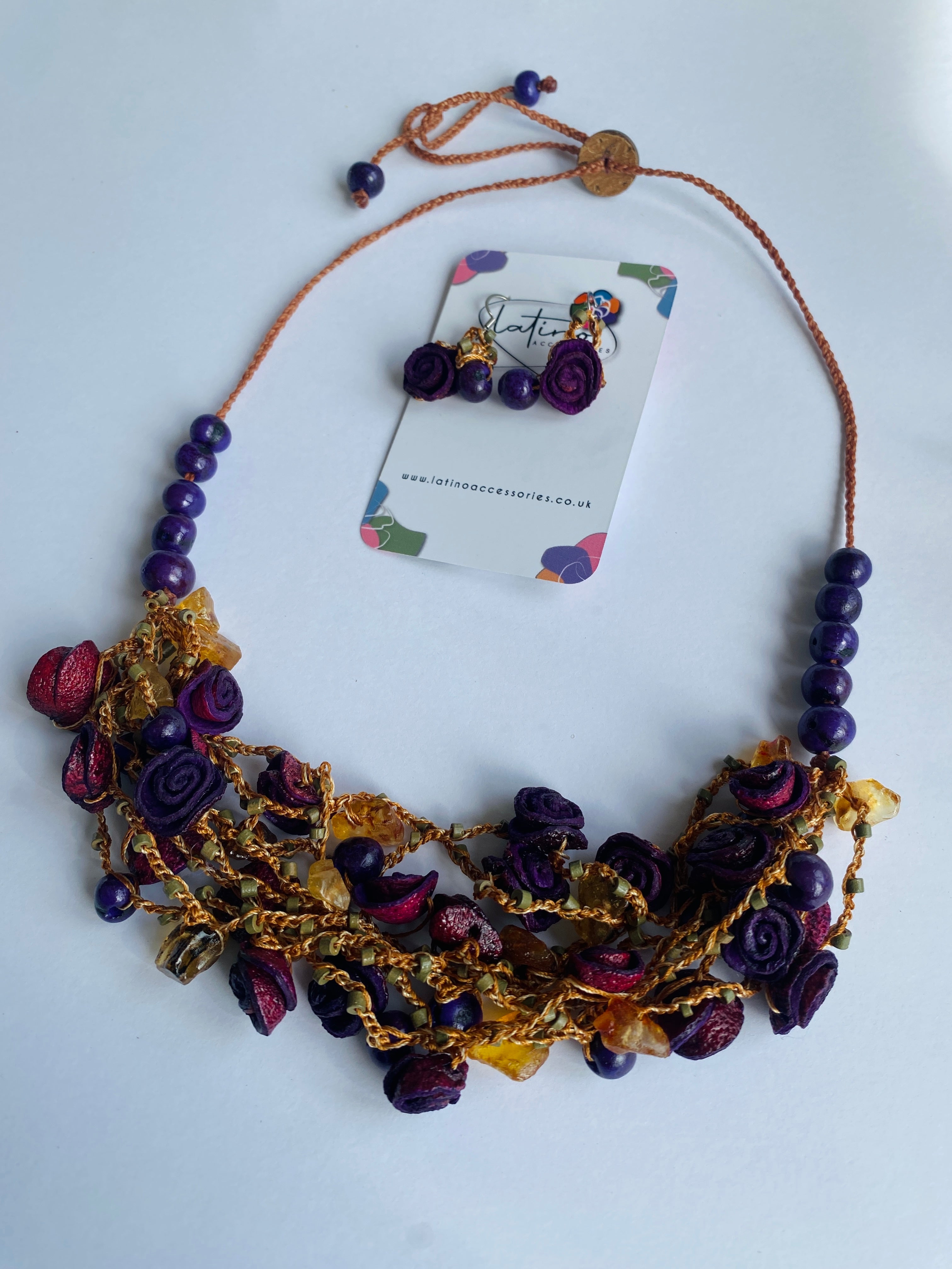 Purple orange peel necklace