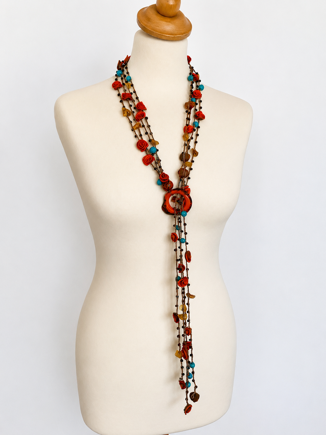 Orange Peel Necklace Set / Blue & Orange