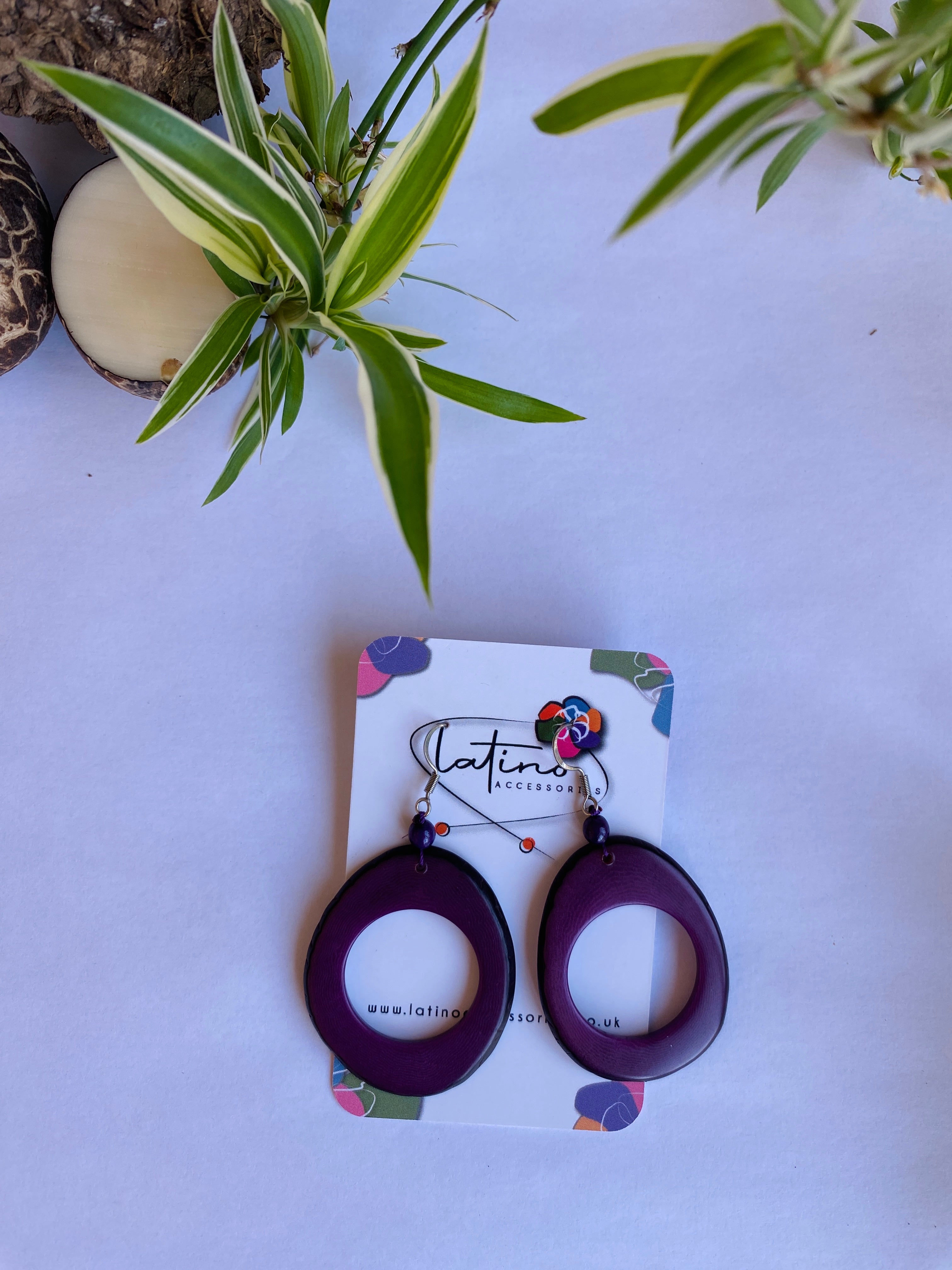 Purple Hoop Earrings