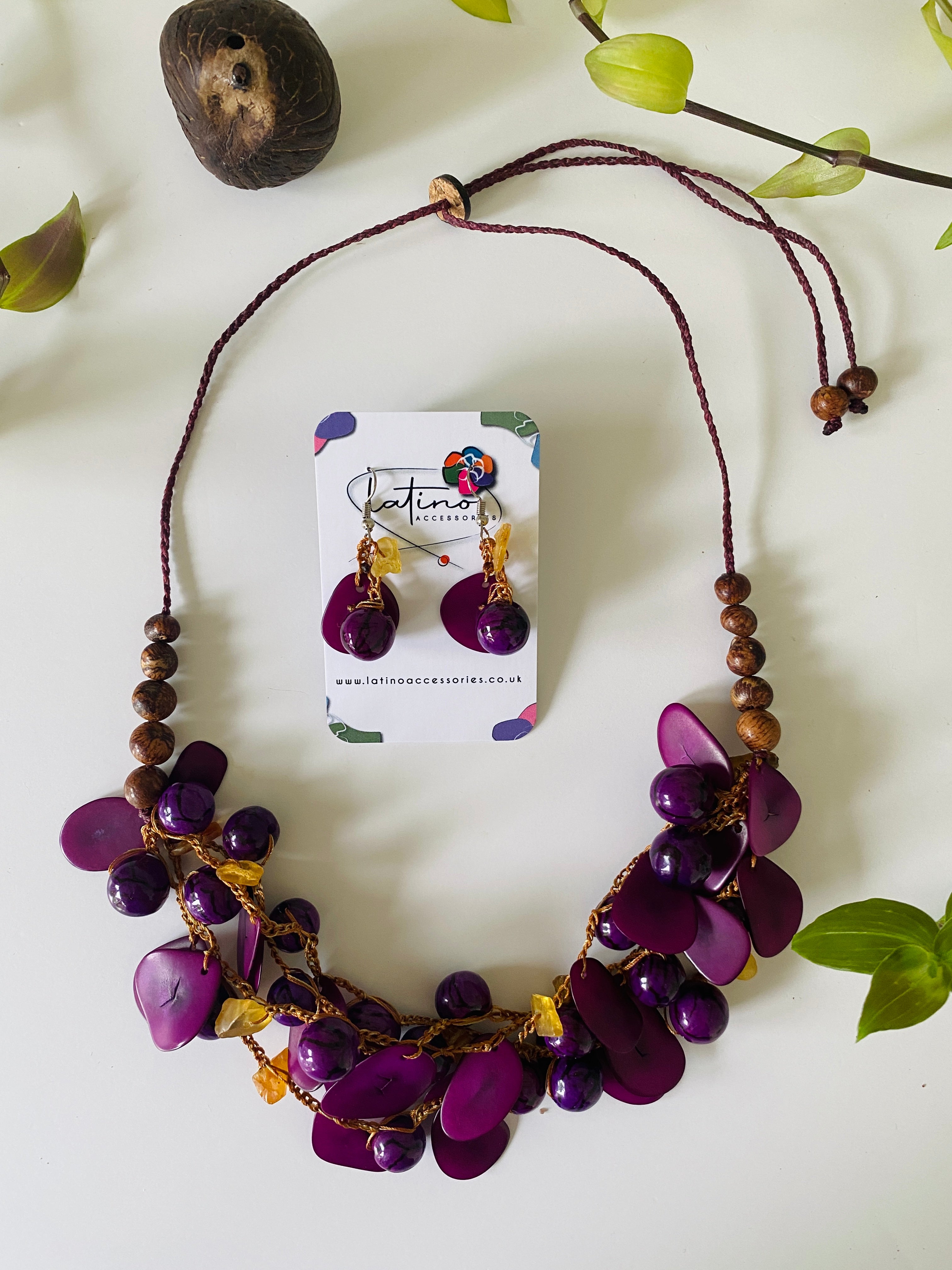 Violet Tagua Necklace