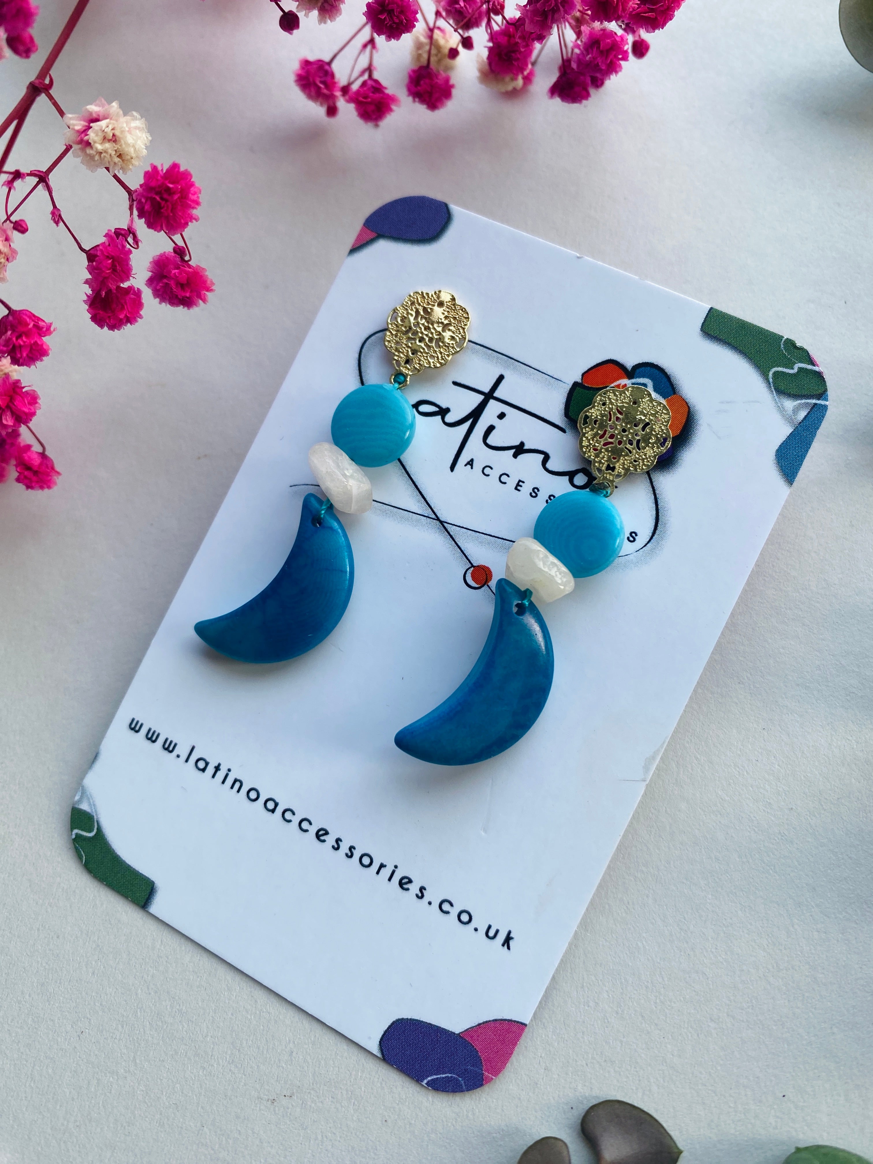 Blue Moon Tagua Earrings