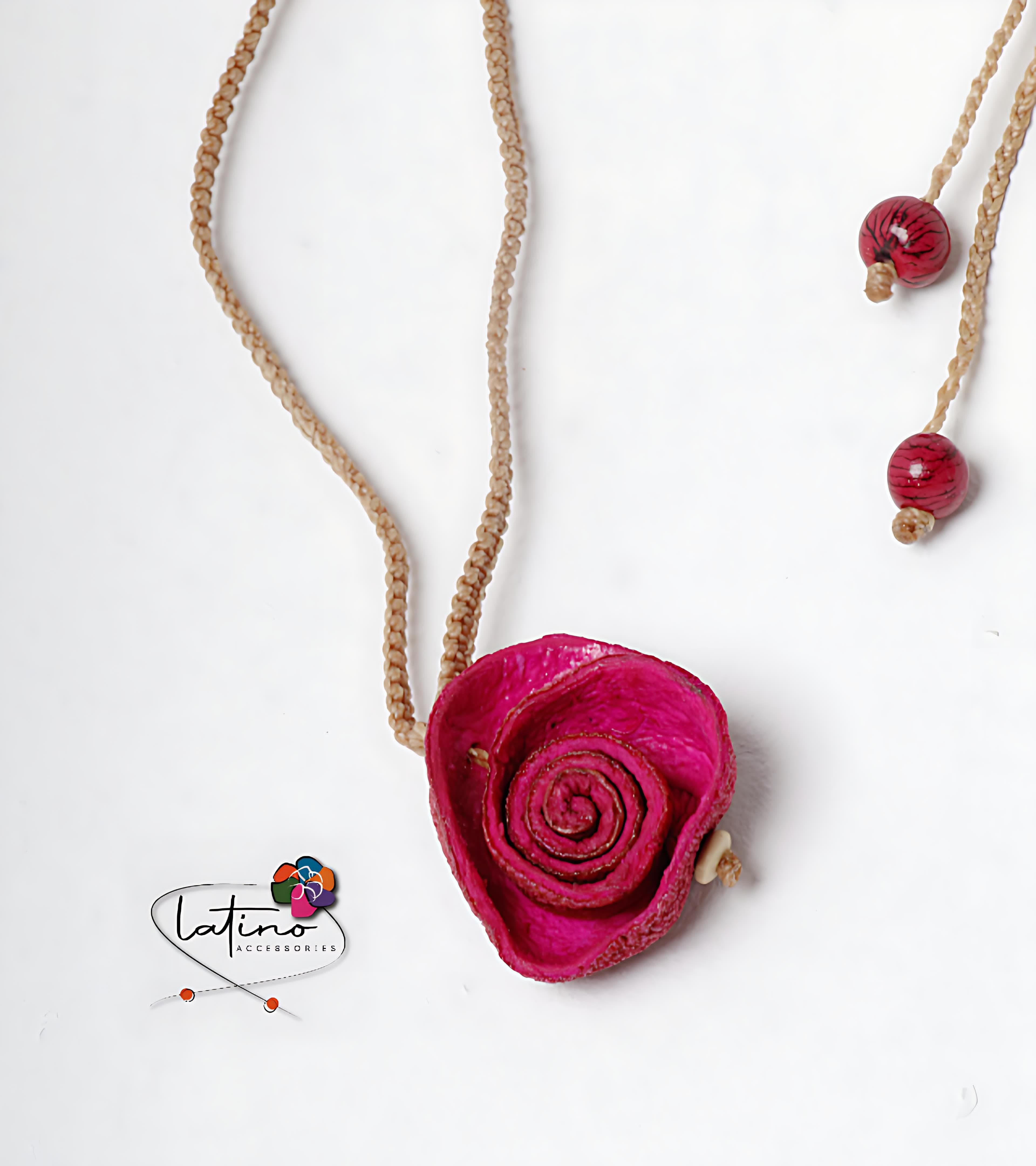 Pink Rose Orange Peel Necklace