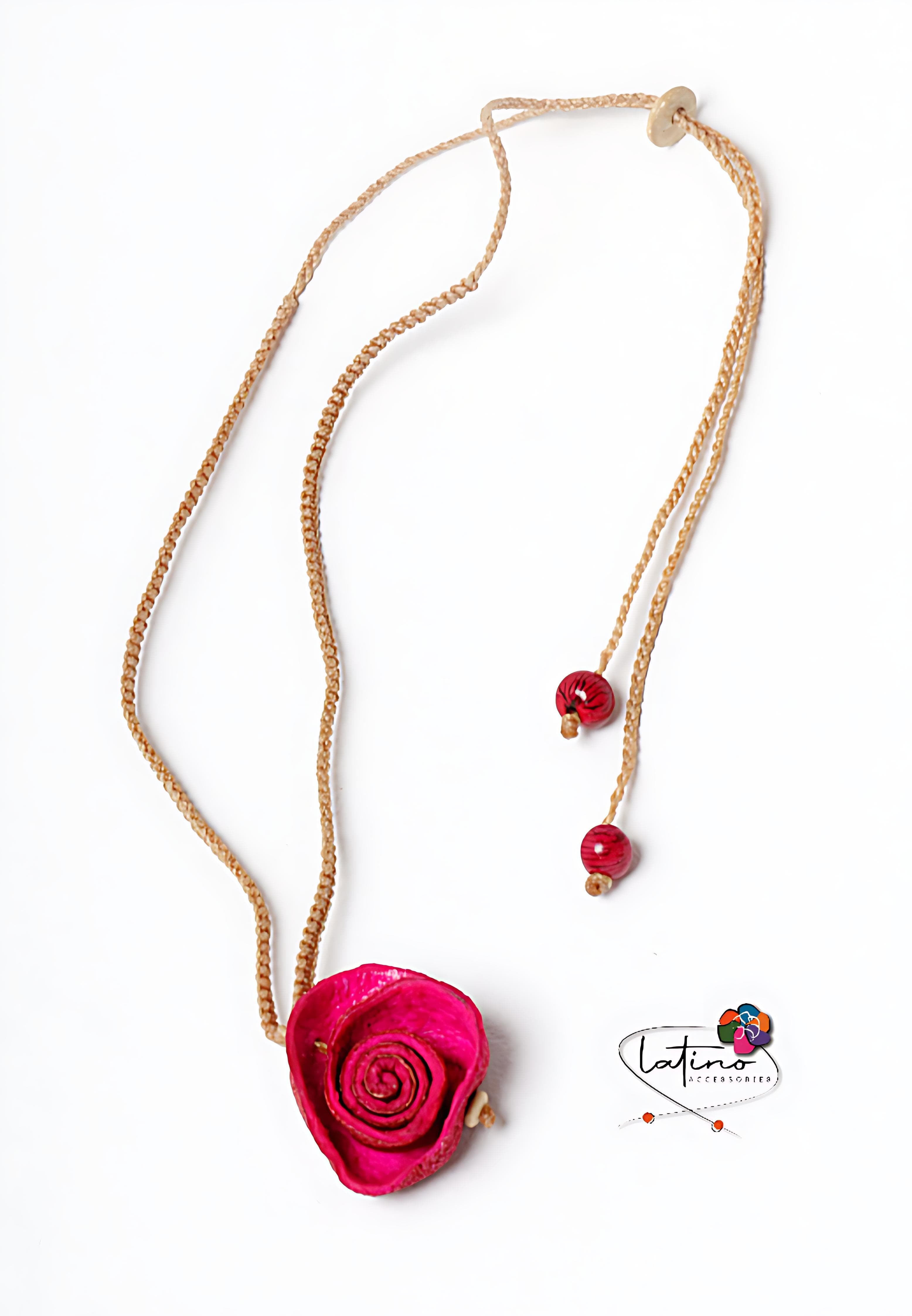 Pink Rose Orange Peel Necklace