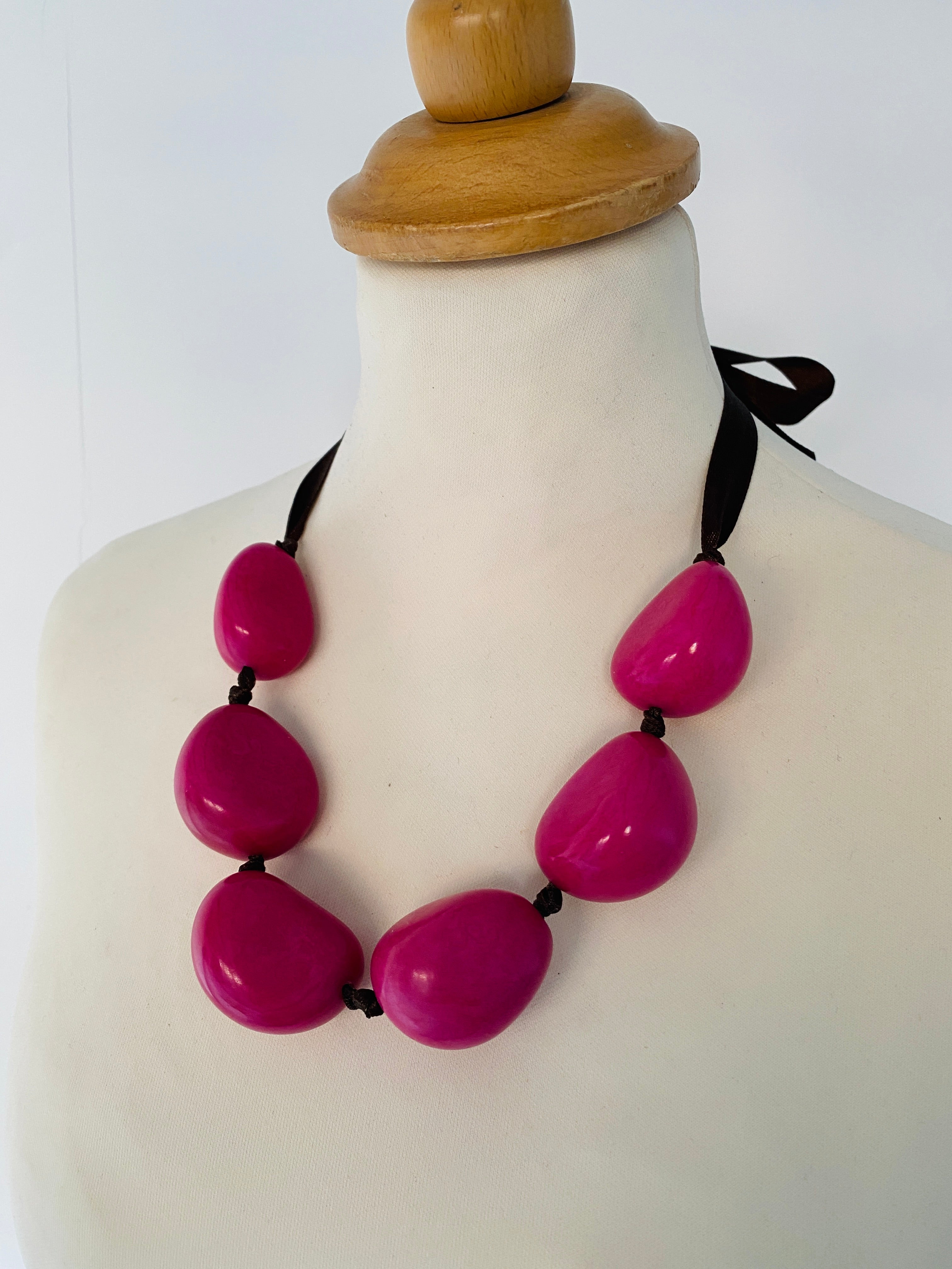 Pink Tagua Seeds Necklace