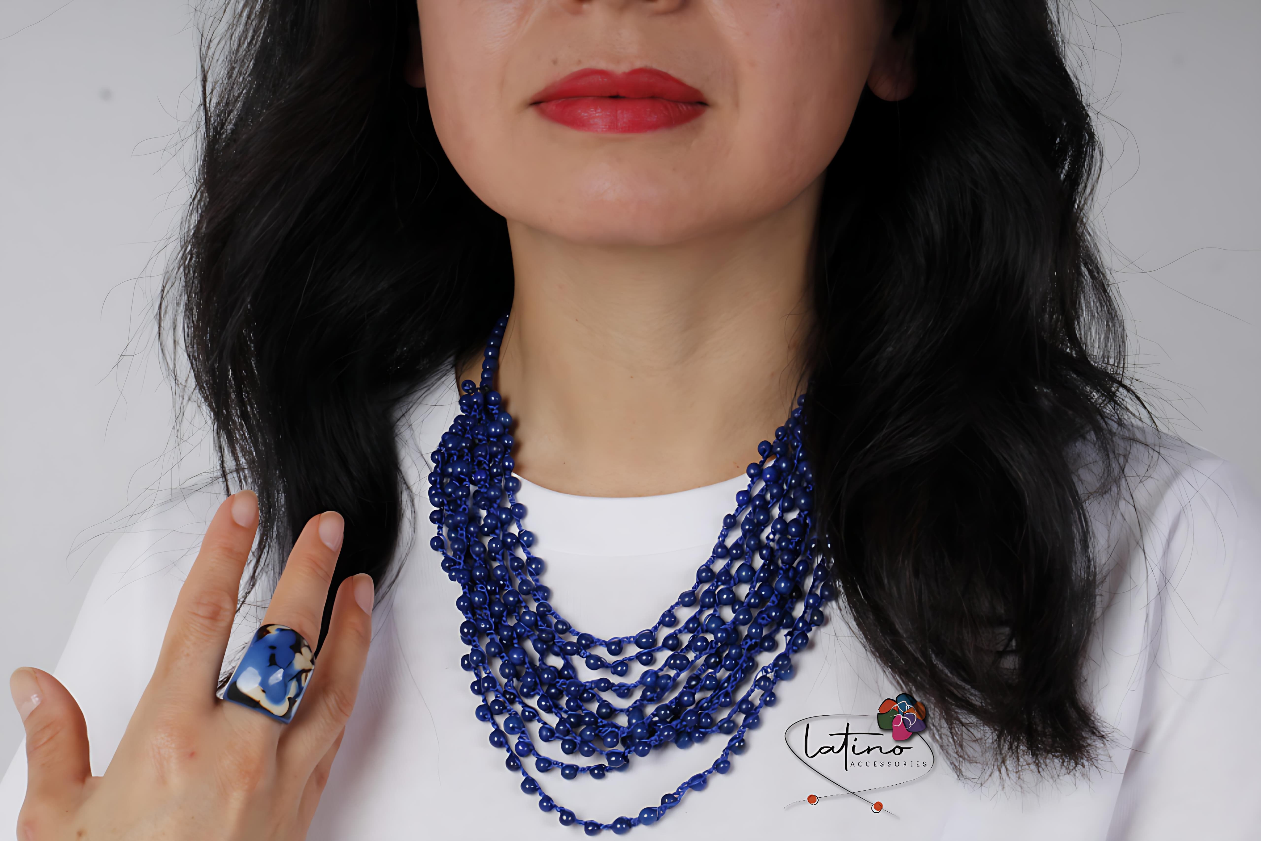 Royal Blue Chirilla Necklace Set