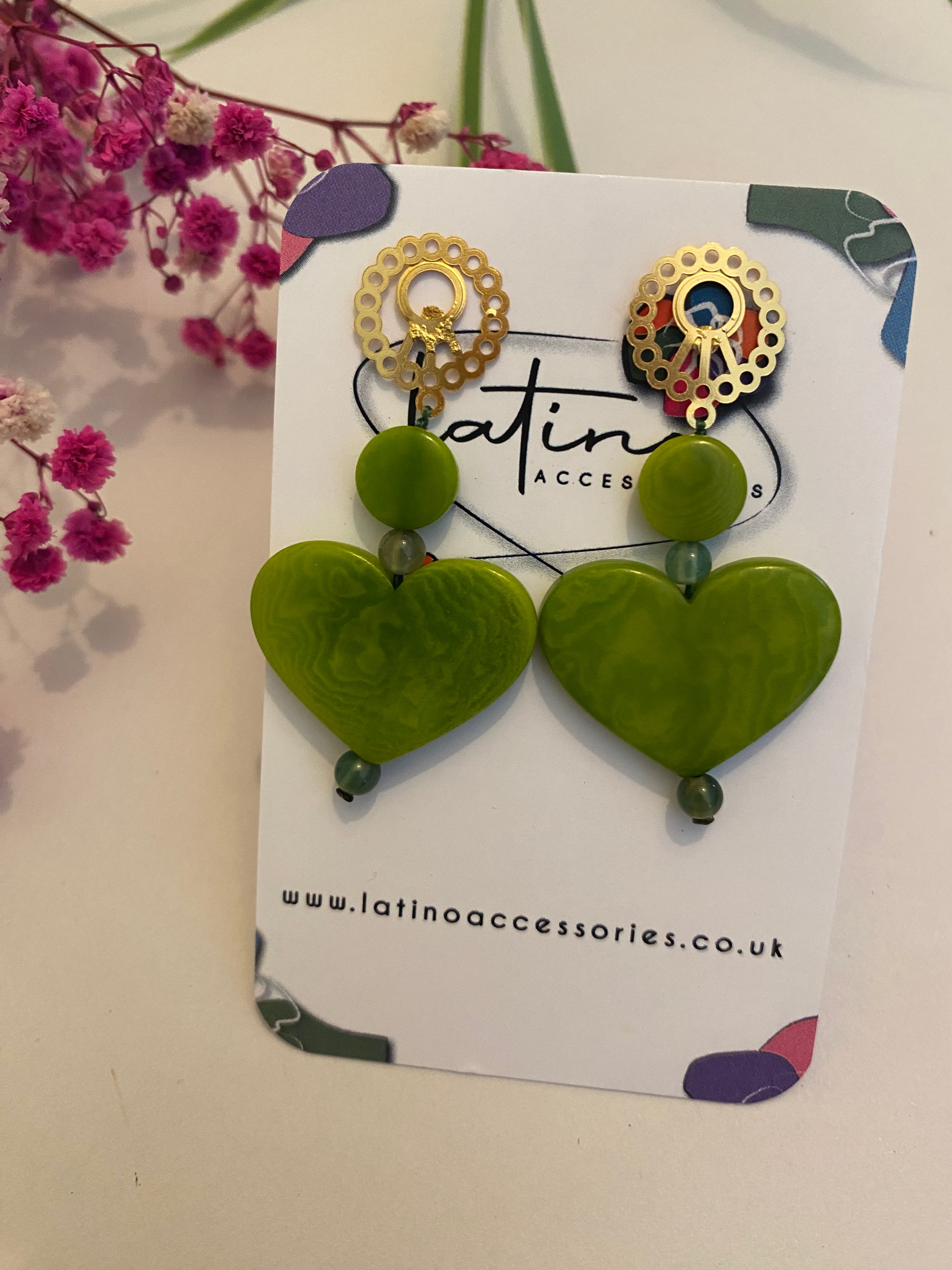Green Hearts Tagua Necklace
