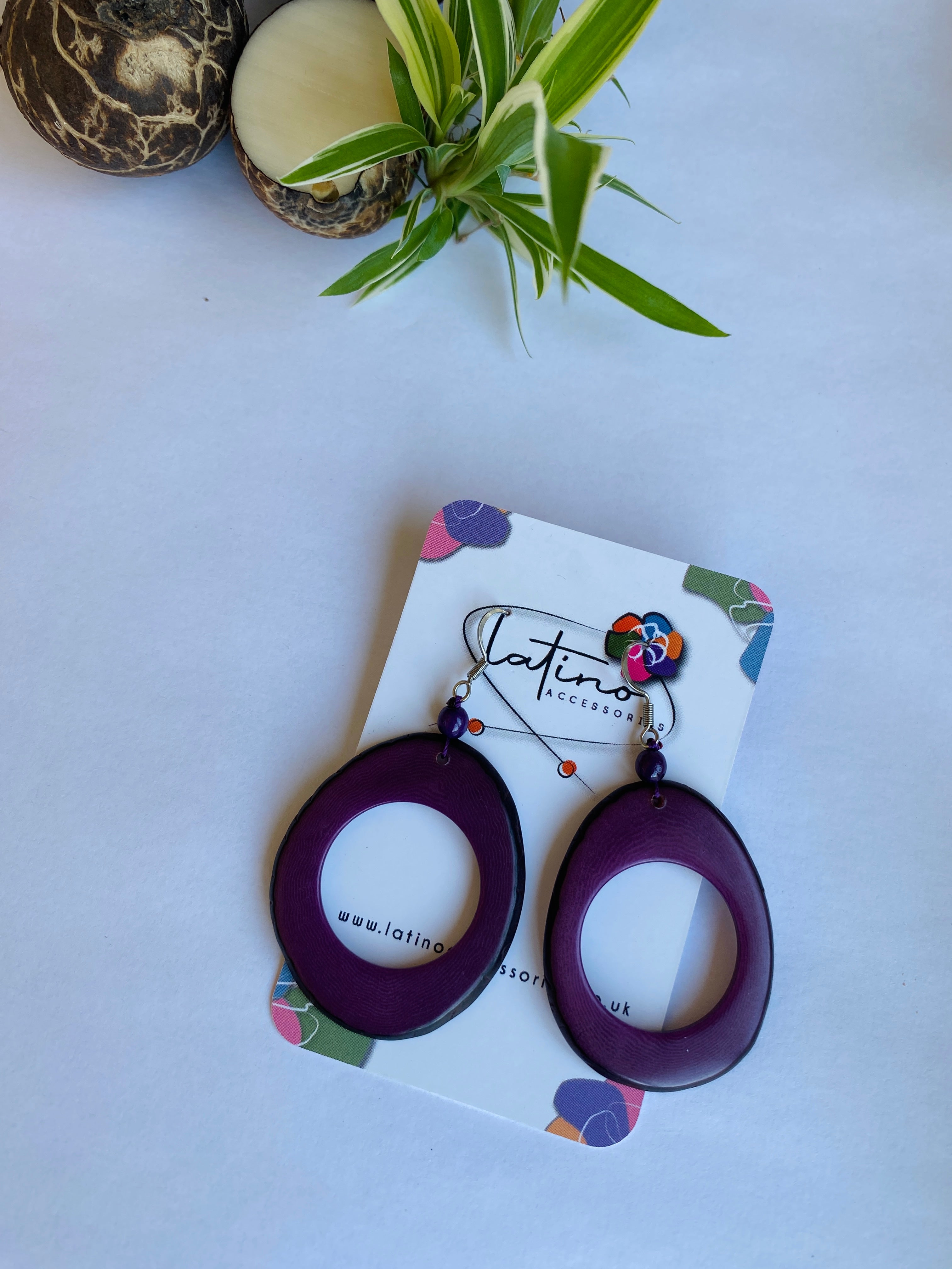 Purple Hoop Earrings