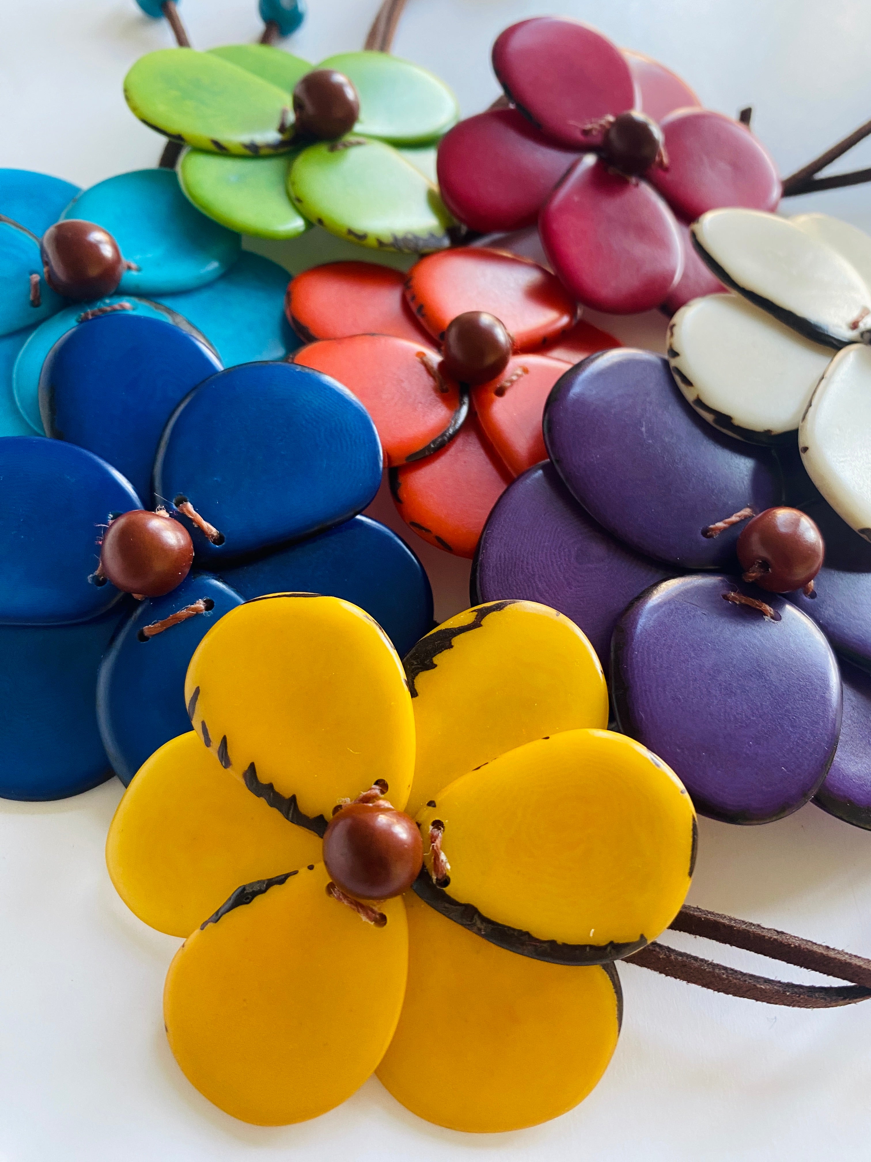 Red Margarita Tagua Brooch