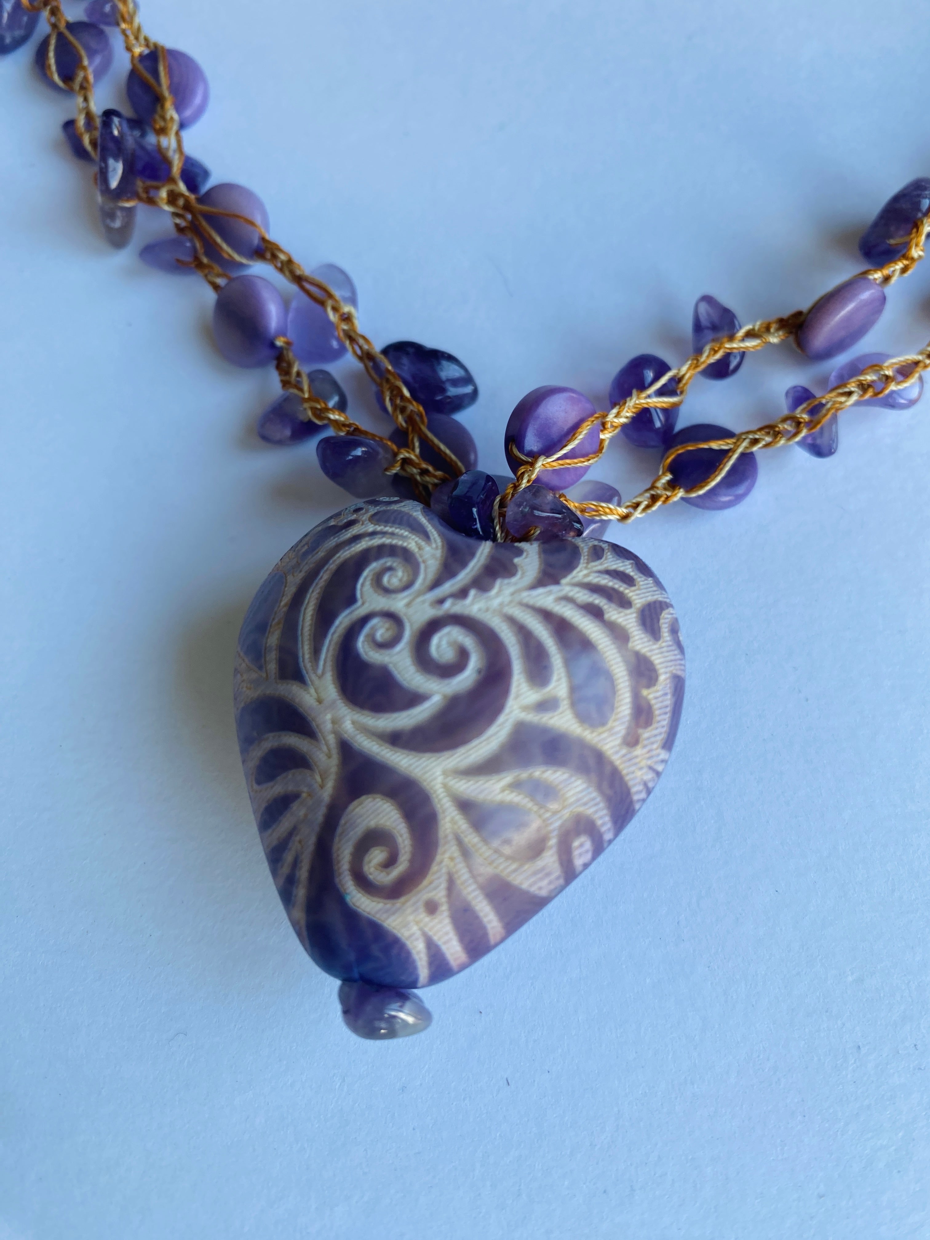 Purple Corazon Necklace Set