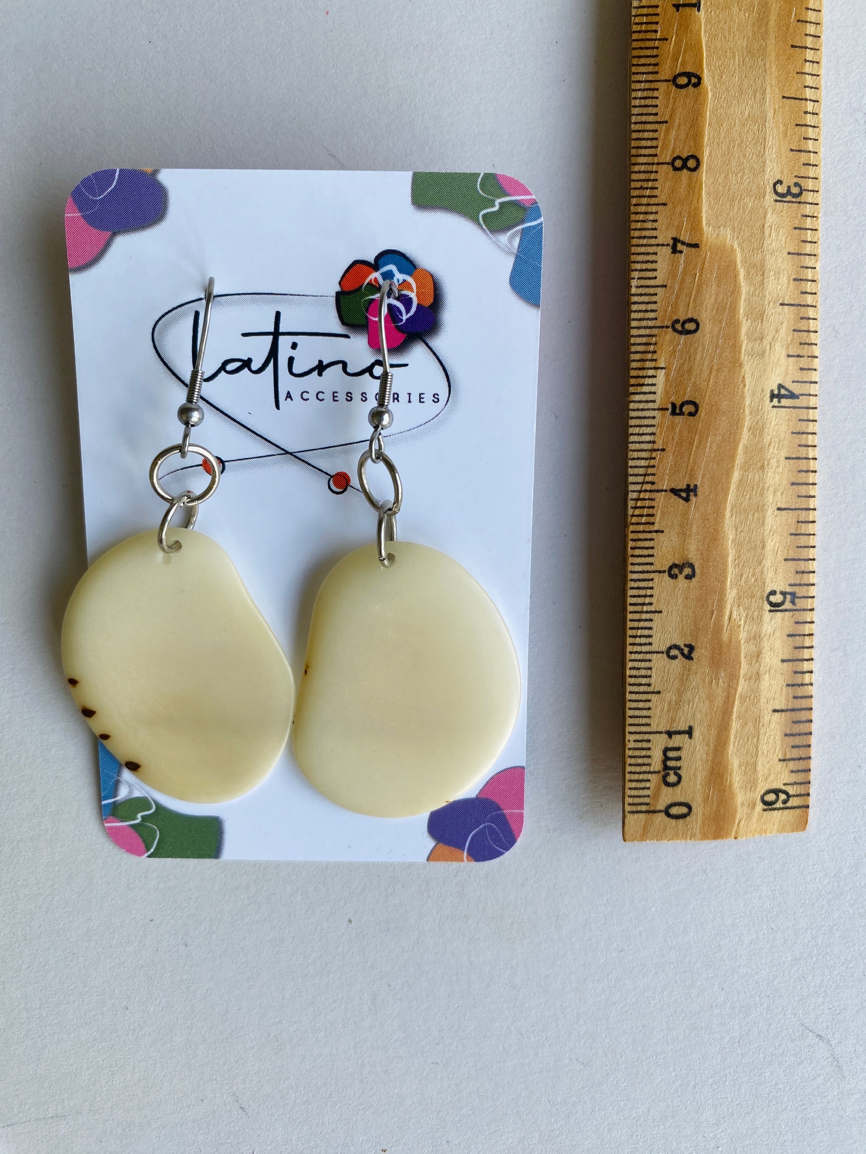 Natural Slices of Tagua Earrings