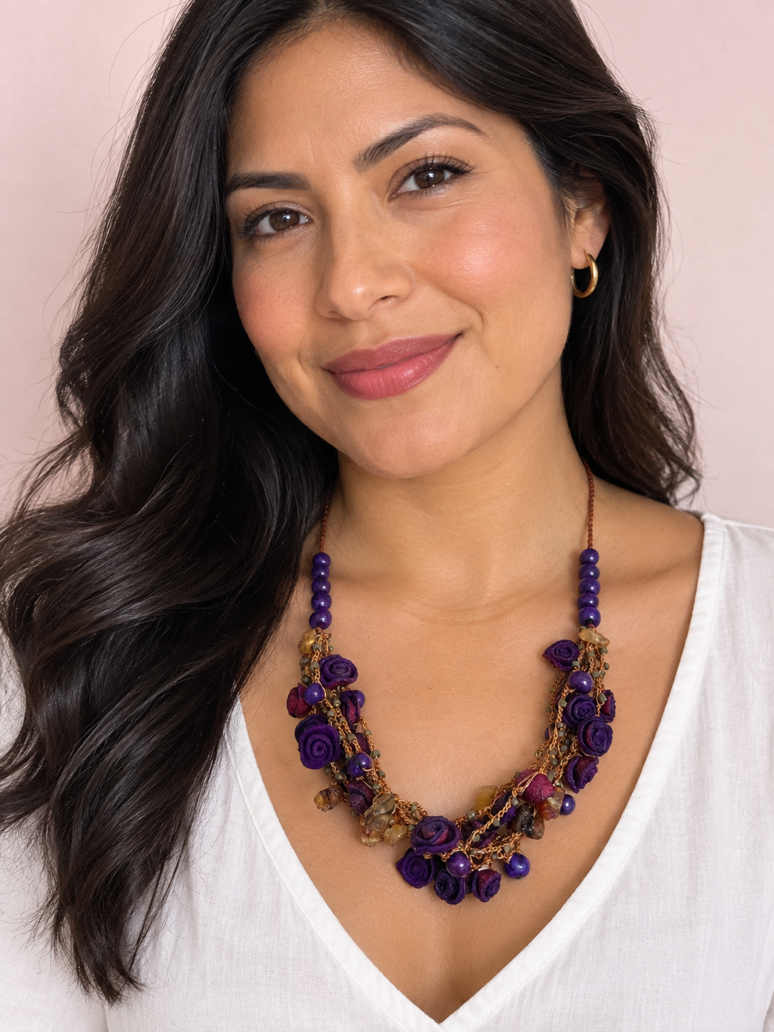 Purple orange peel necklace