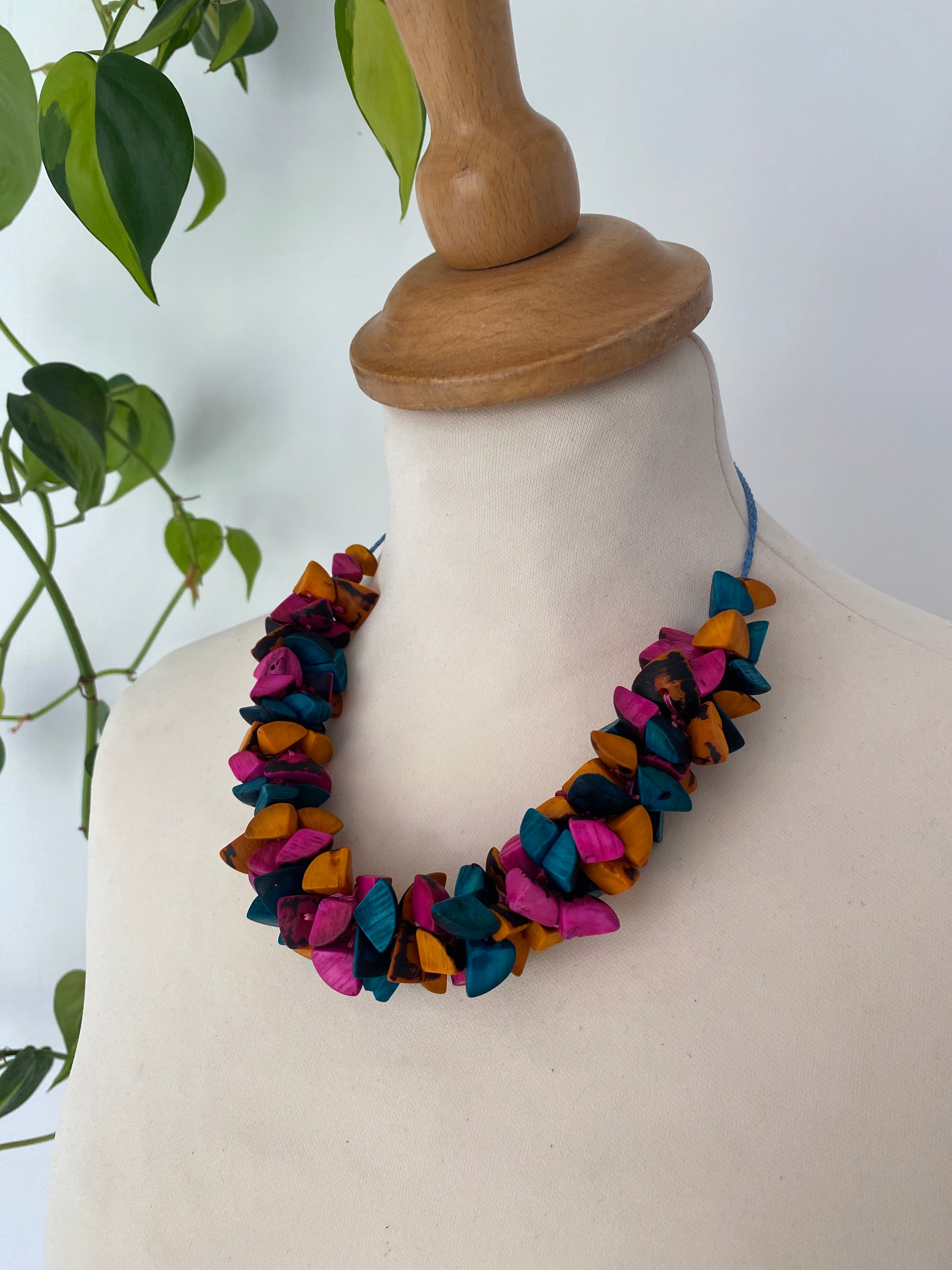 Multicolour Tagua Necklace Set