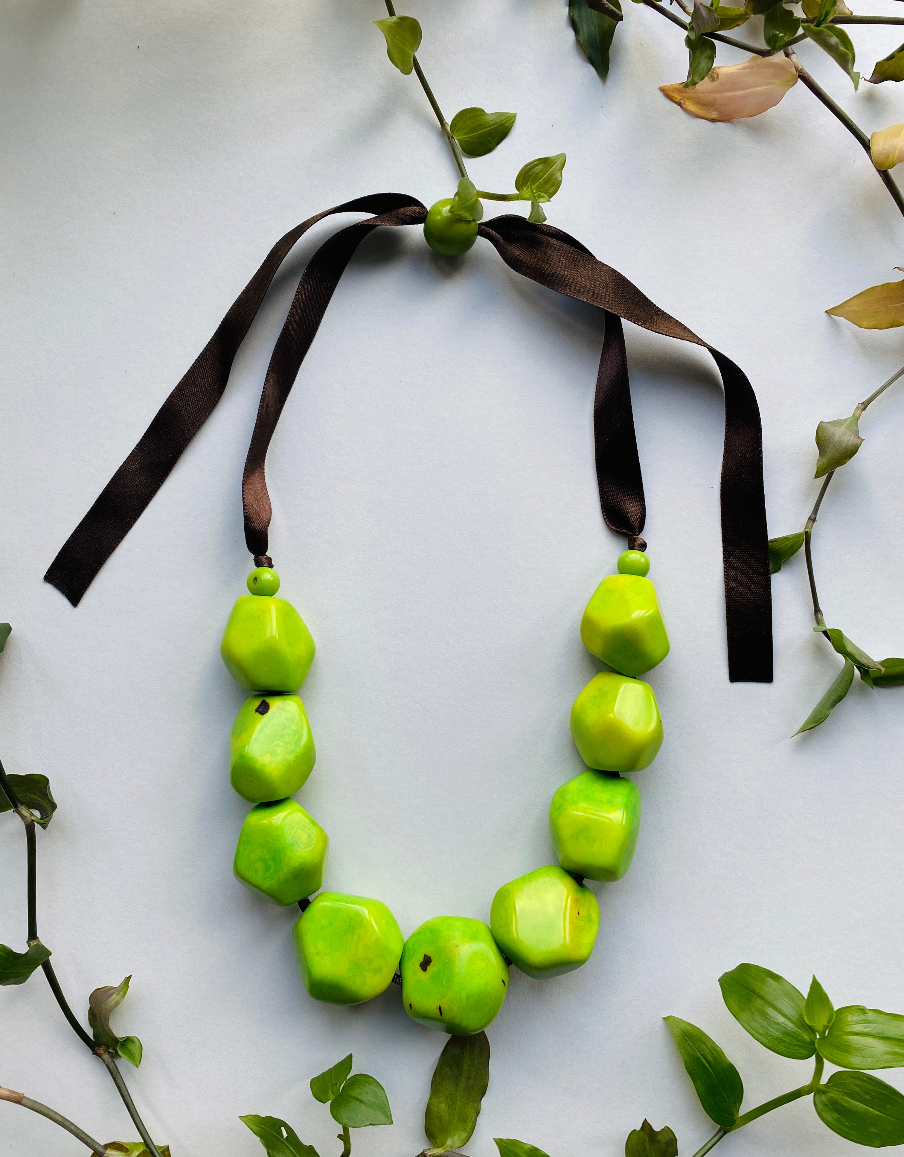 Green Tagua Seed Necklace