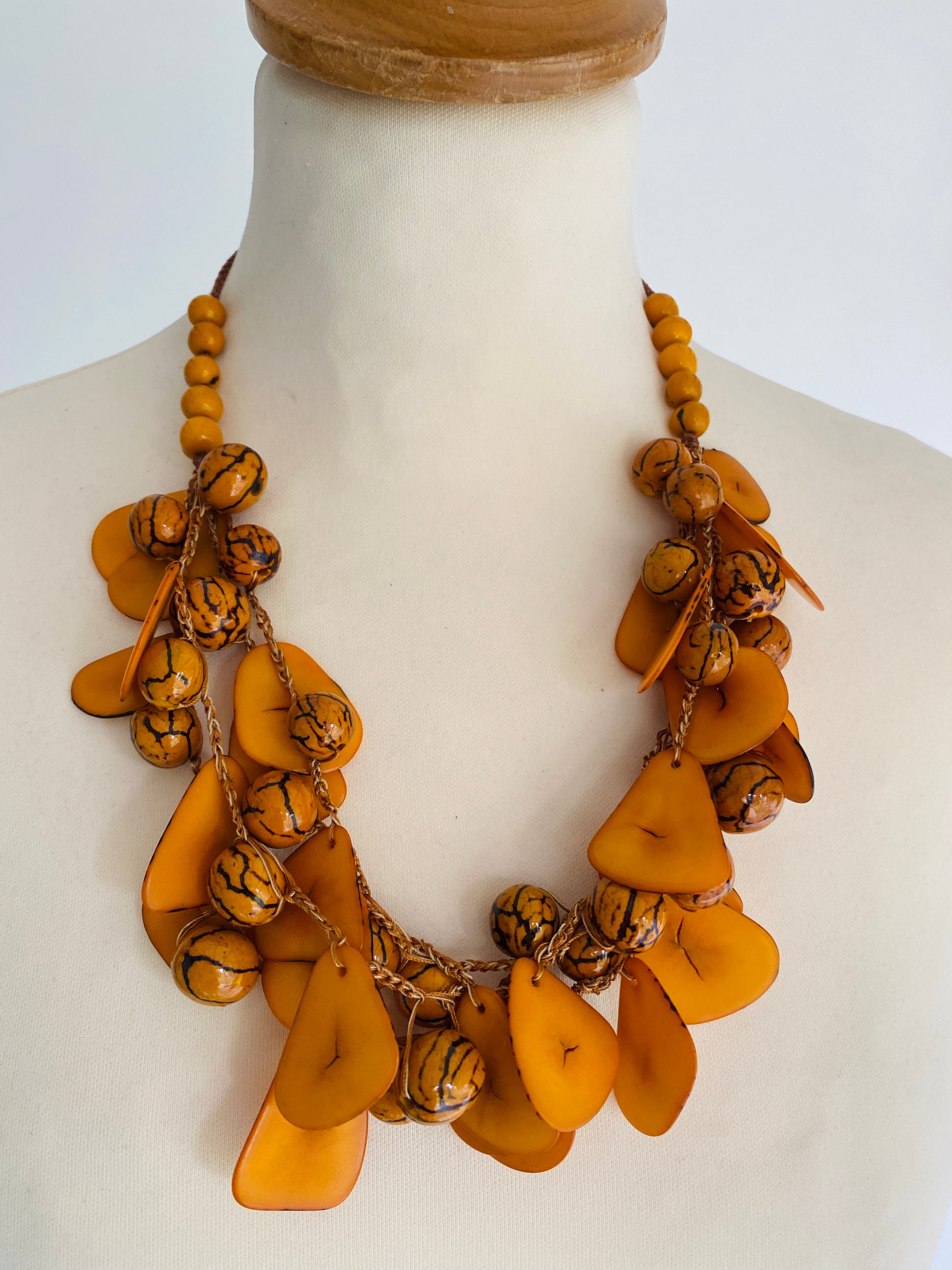 Yellow Tagua Necklace Set