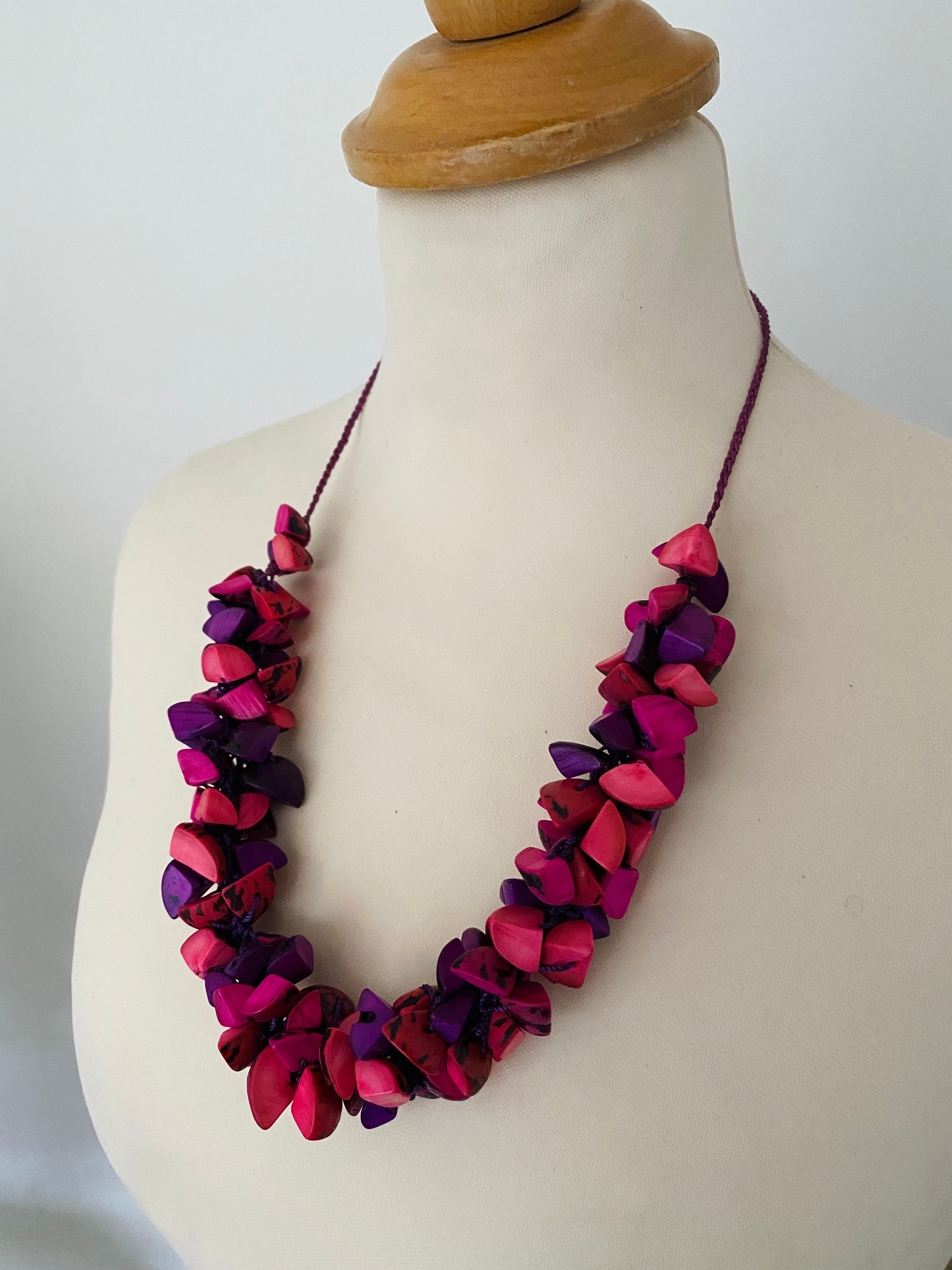 Purple & Pink Tagua Necklace Set