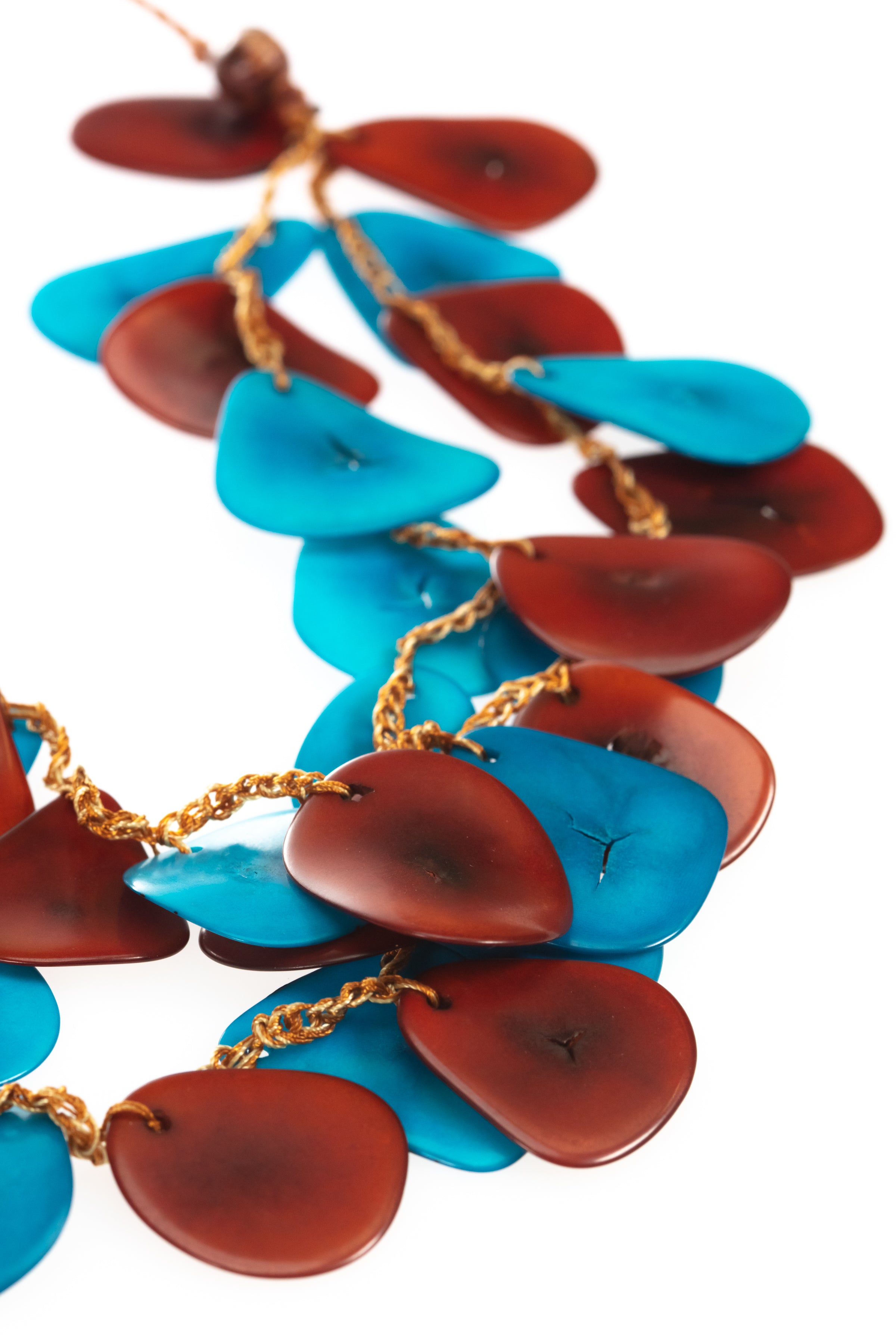 Blue Tagua long necklace