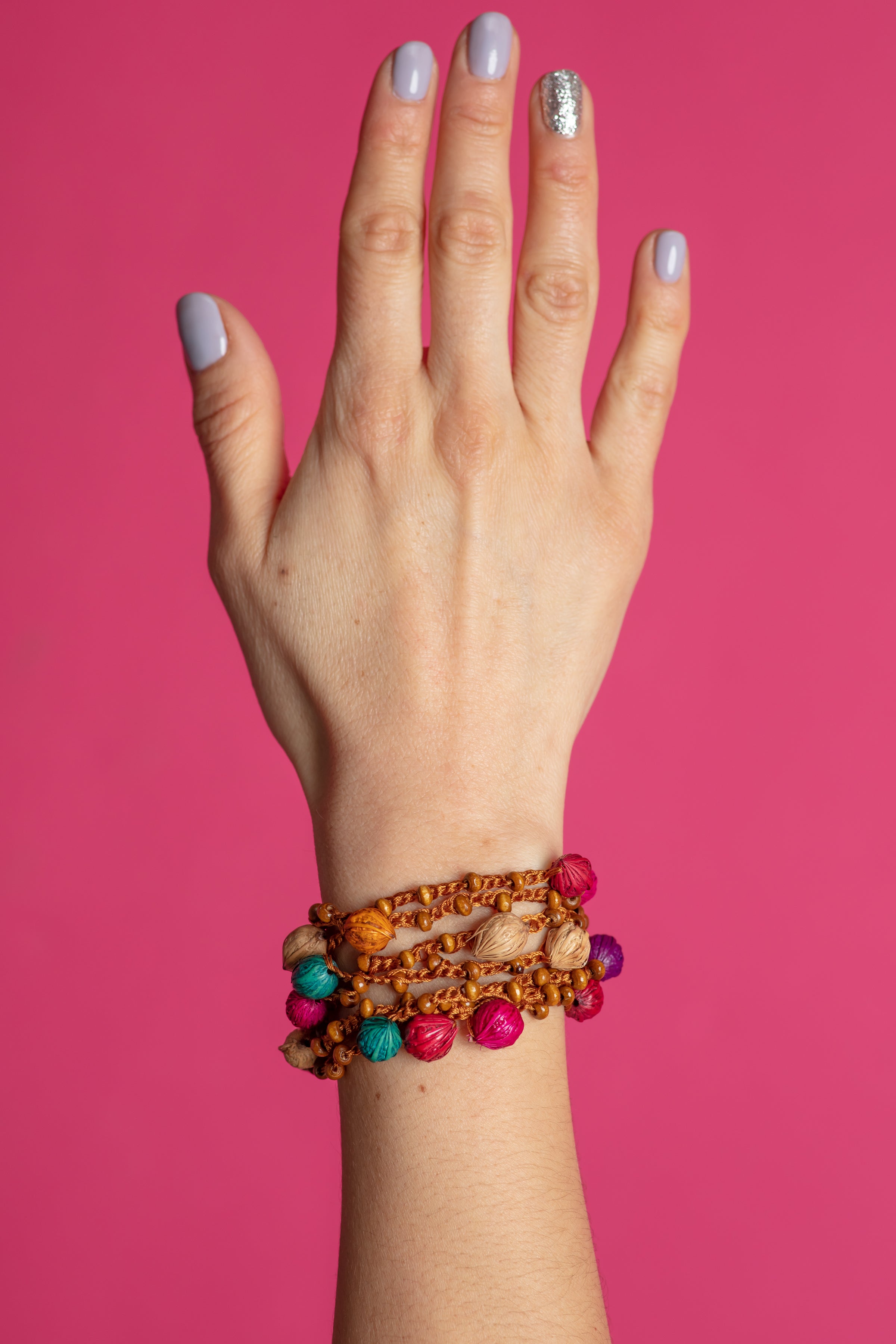 Multicolour chunky bracelet, women chunky bracelet, seeds bracelet