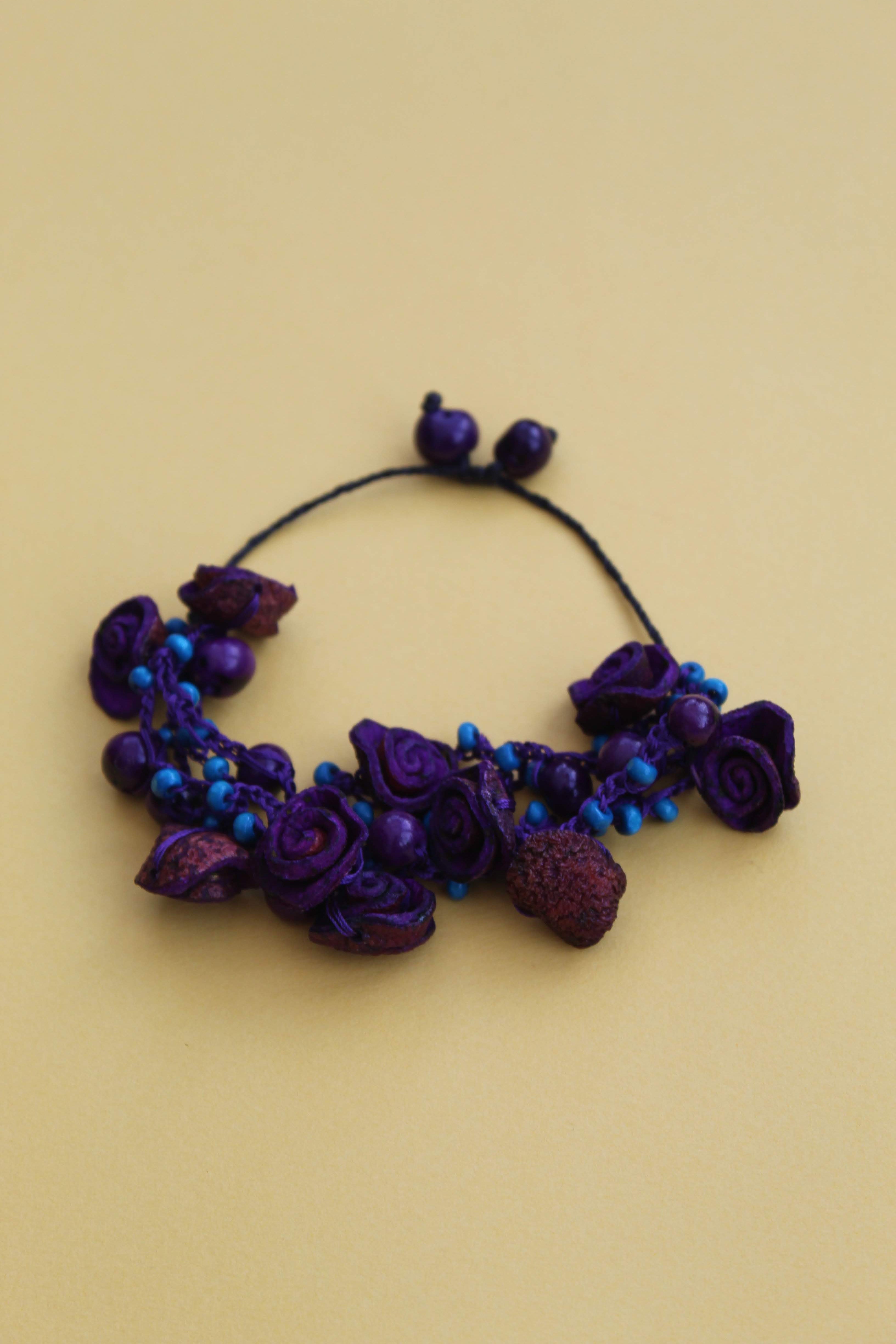 Purple & Blue Roses Bracelet