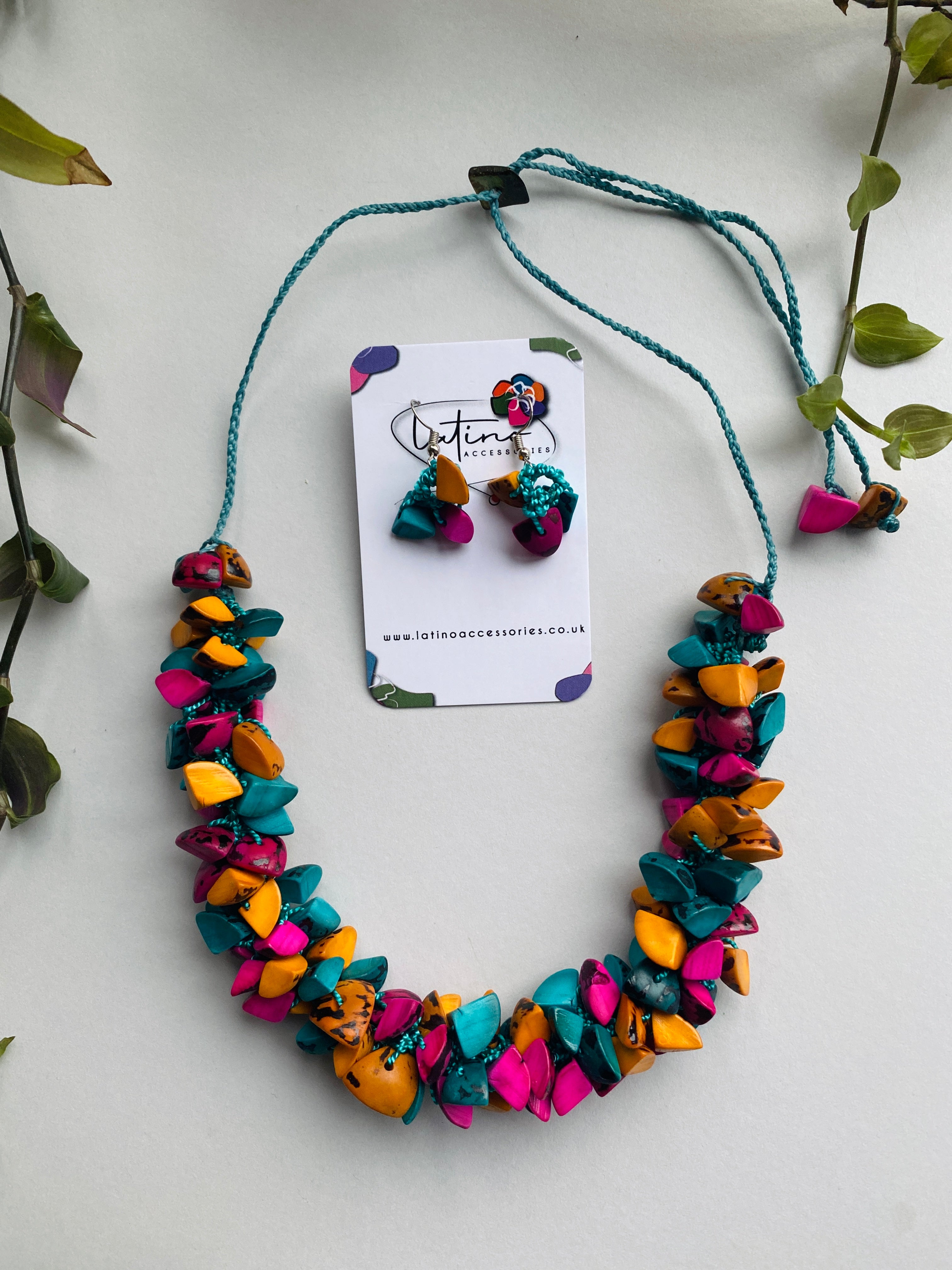 Multicolour Tagua Necklace Set