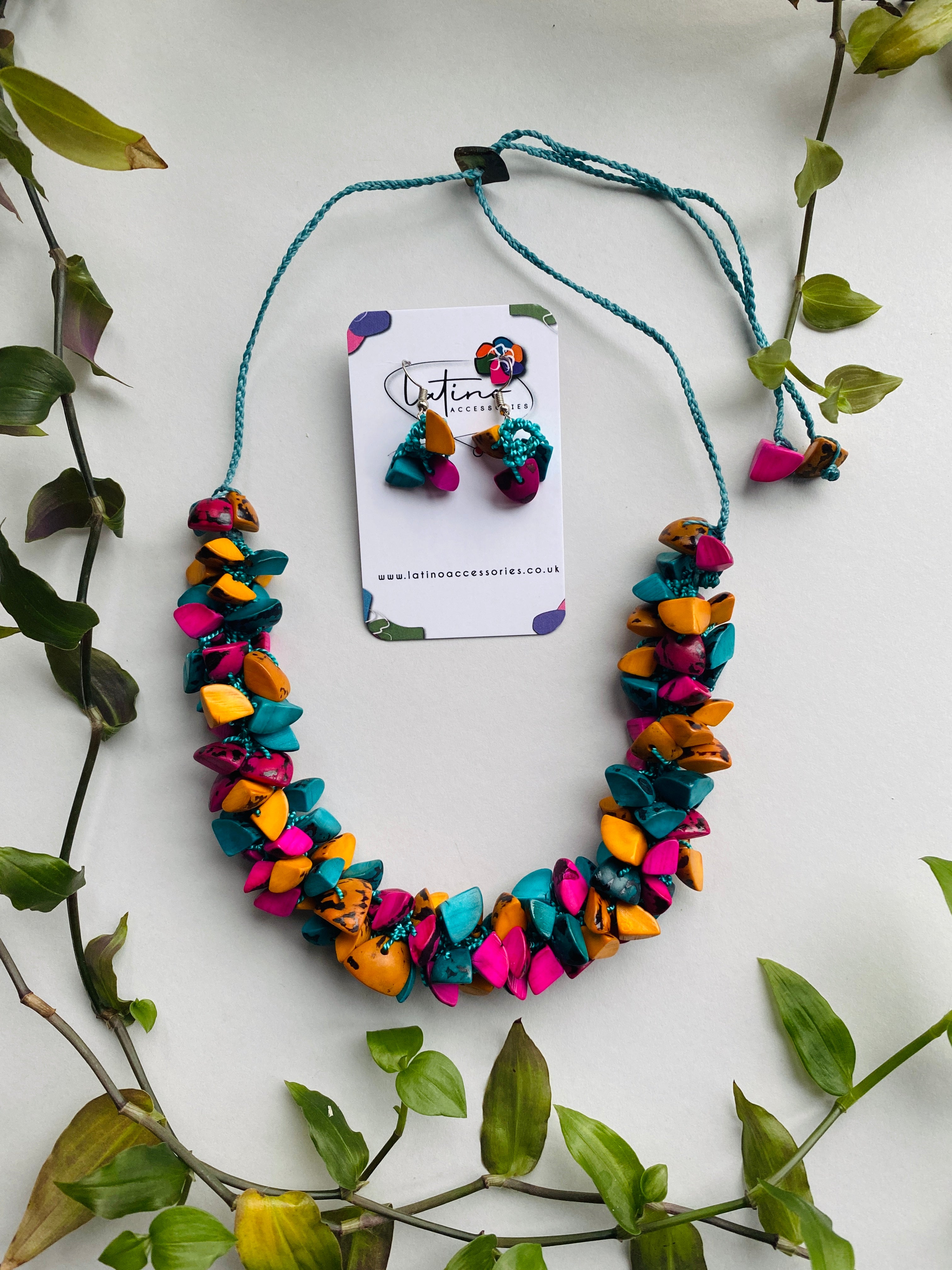 Multicolour Tagua Necklace Set