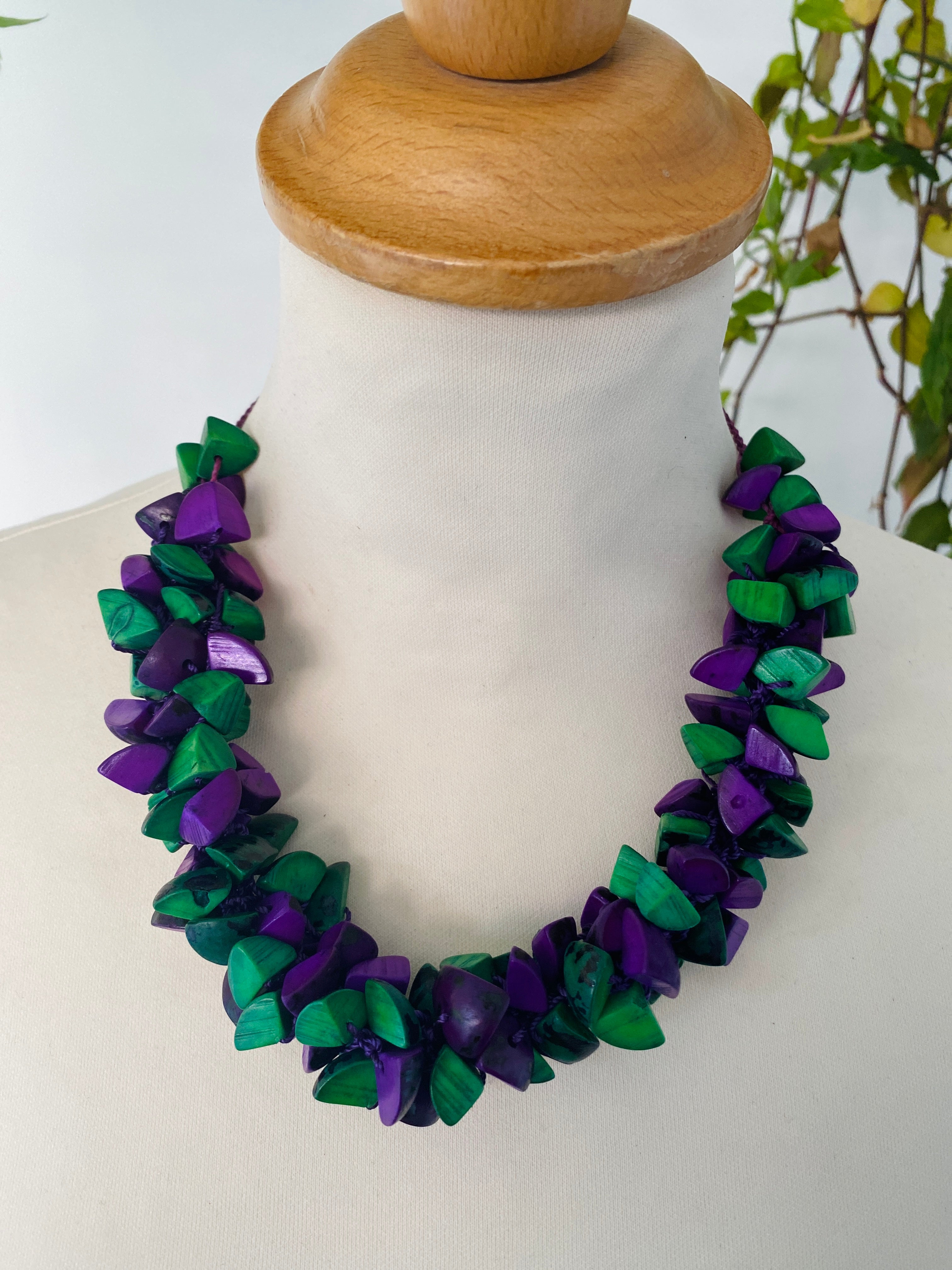 Emerald Green - Violet Tagua Necklace